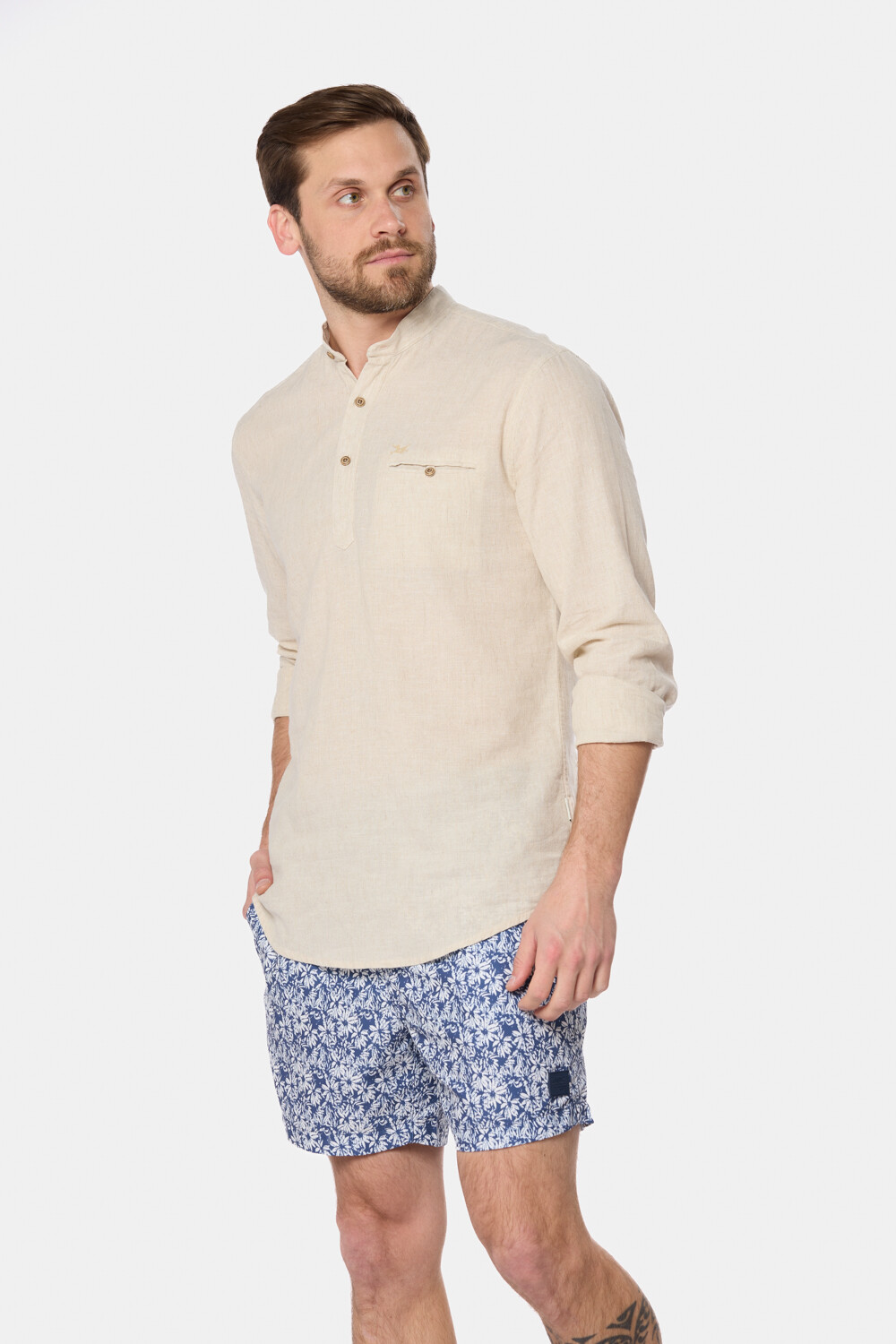 SHORT DE BAÑO ESTAMPADO Azul