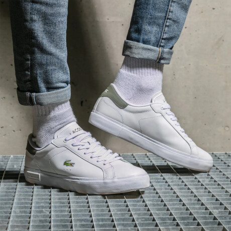 Lacoste Powercourt Leather Sneakers White/Grey