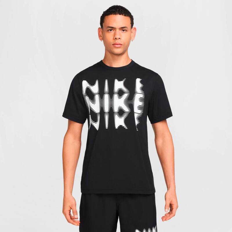 Camiseta Nike Dri-Fit Uv Hyverse Swoosh de Hombre Negro