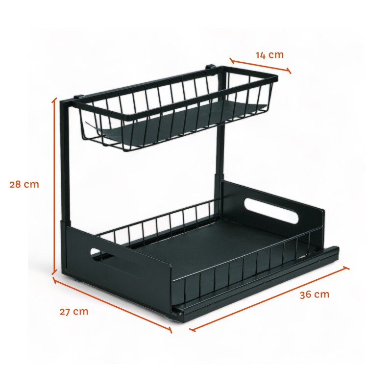 Estante Organizador Multi Uso Bajo Mesada Cocina Baño Blanco