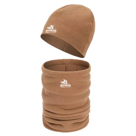 Set de gorro + cuellera en micropolar Caqui