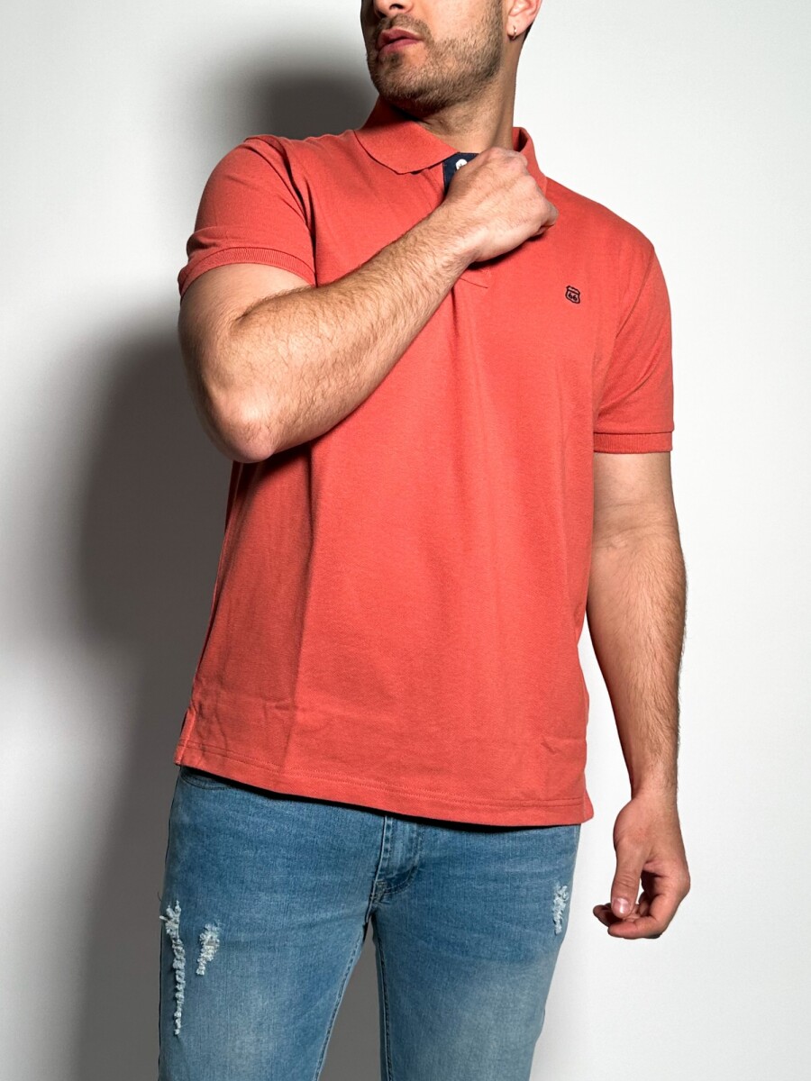 Remera polo pique lisa Lux - Ladrillo 