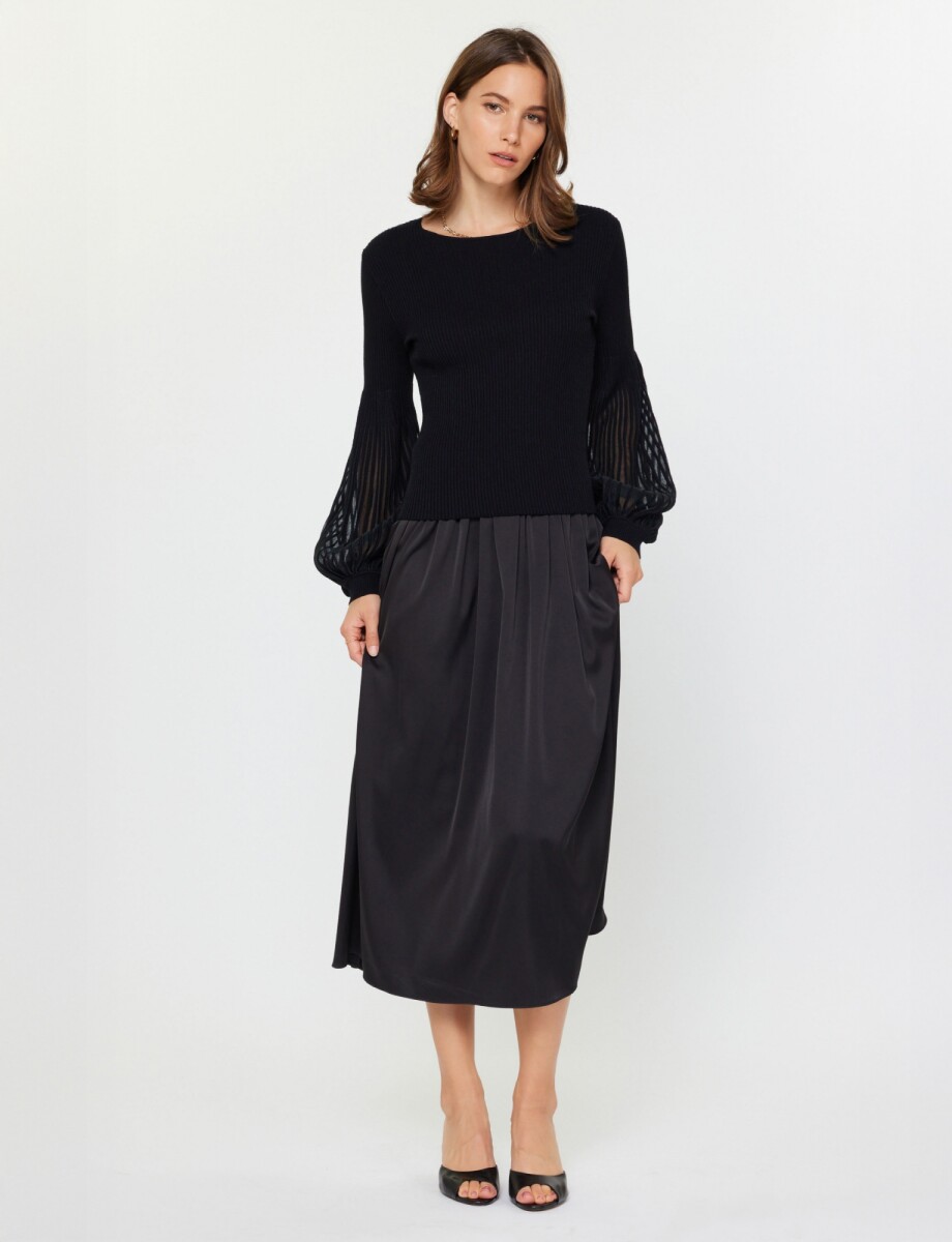 Set 2pcs Vestido Maxi C/buzo - Negro 