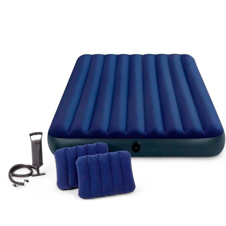 Colchón Inflable Intex 2p Camping +almohada +inflador Cmb000507