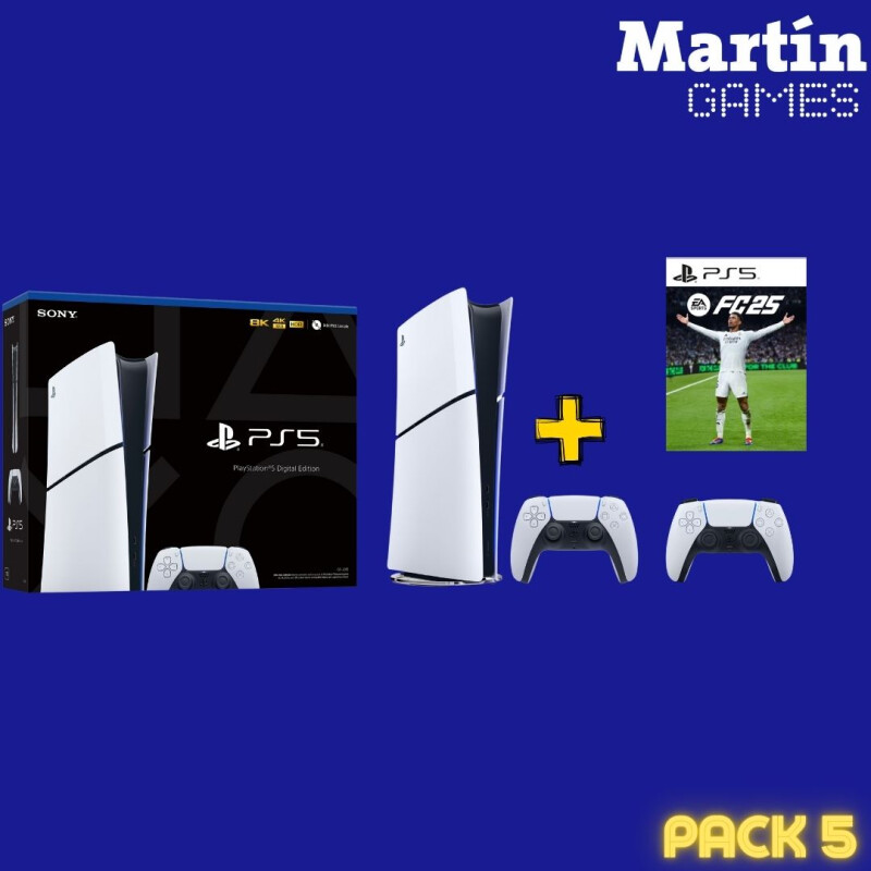 PS5 PLAYSTATION 5 SLIM DIGITAL 0KM + FC 25 + 1 MANDO EXTRA PS5 PLAYSTATION 5 SLIM DIGITAL 0KM + FC 25 + 1 MANDO EXTRA