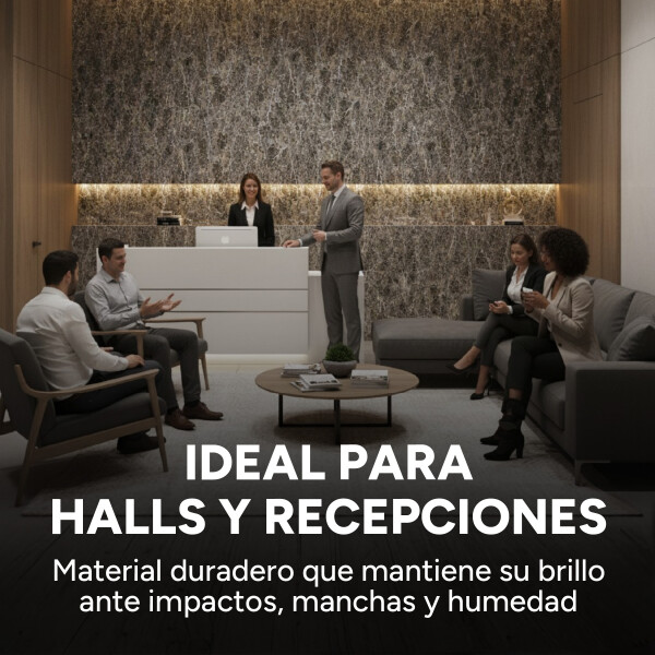 Pack x3 Placa PVC Símil Mármol 2,44x1,22m 3mm Resistente Mármol Gris