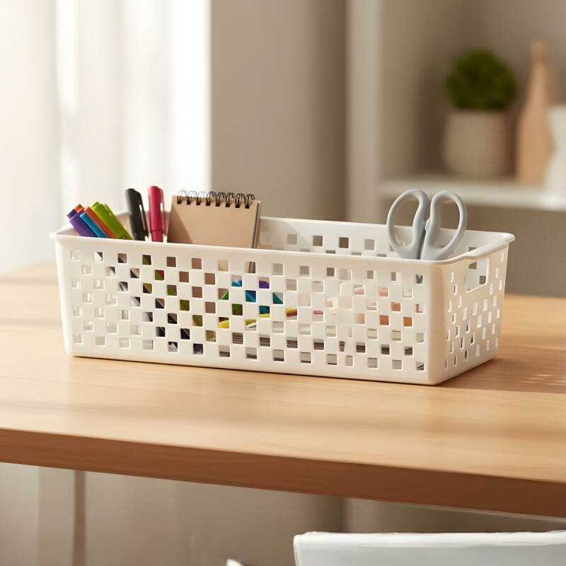 Set x3 Cesto organizador Quadratta calado GS BLANCO