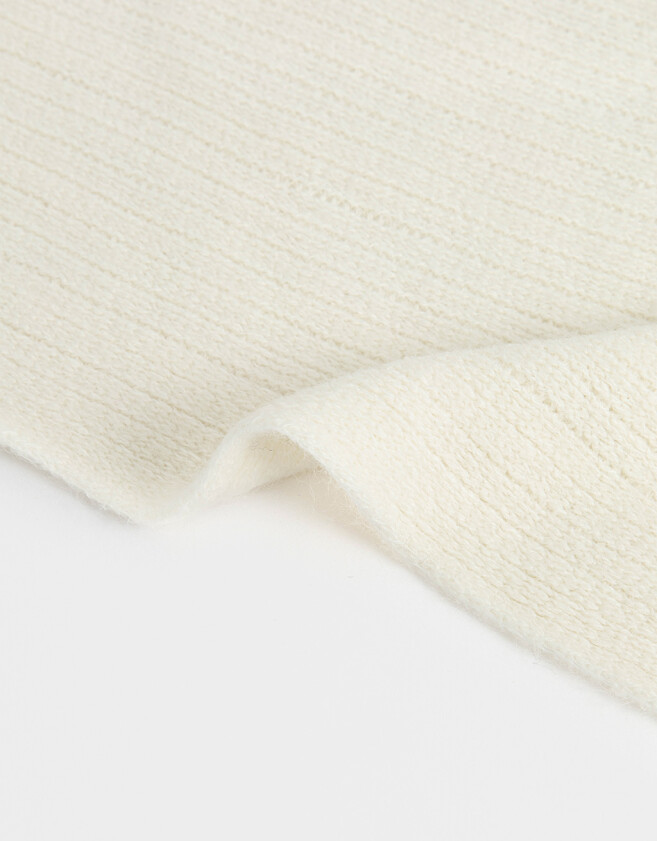 Bufandas Clasico Bufanda Con Flecos - Blanco Crudo