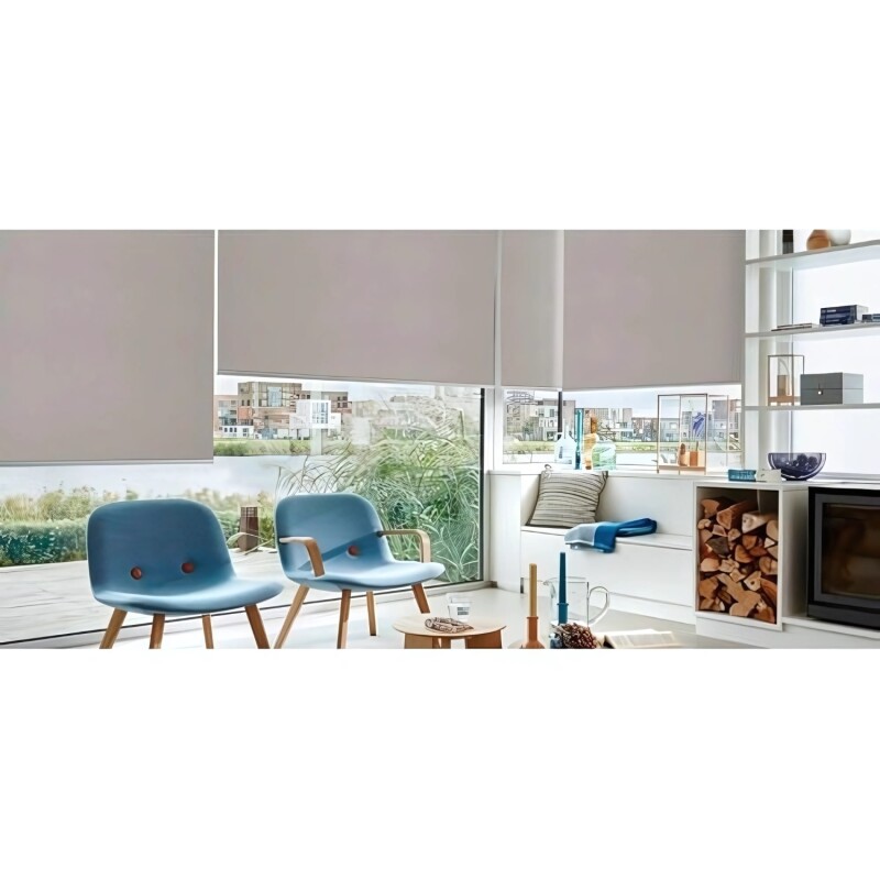 Cortina Roller Blackout Lumax 160x240 Cm Para Ventana Oscurecimiento Total Gris