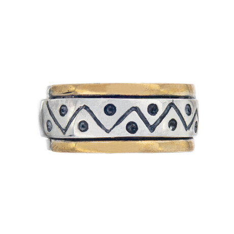Anillo de plata 925 y double en oro 18 ktes. Anillo de plata 925 y double en oro 18 ktes.