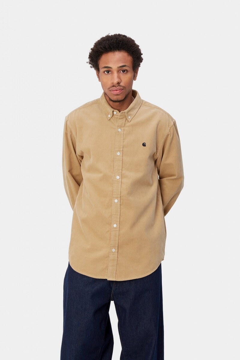 L/S Madison Fine Cord Shirt Beige