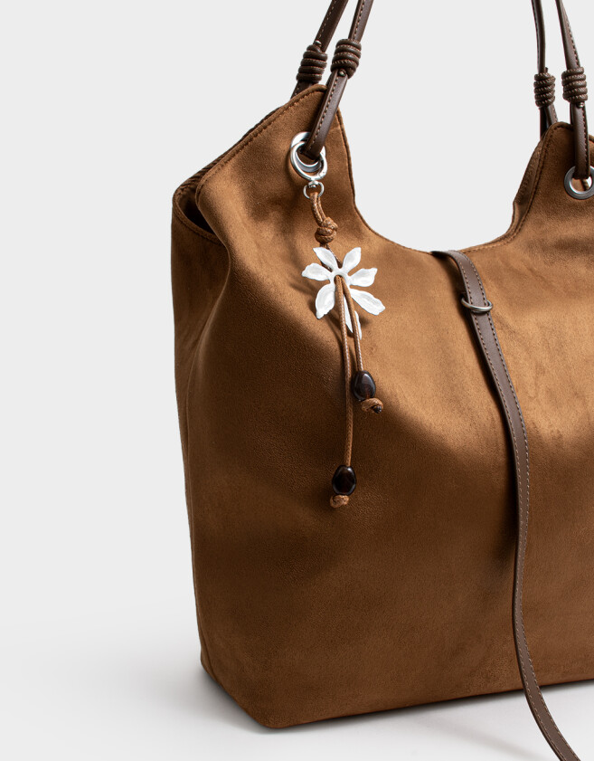 Shopper Cartera Shopper Suede Camel - Marron Camel