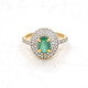 Anillo En Oro 18K, Esmeralda Y Brillantes Anillo En Oro 18K, Esmeralda Y Brillantes