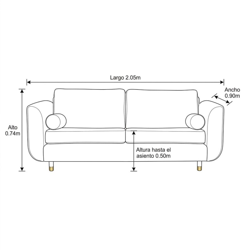 SOFA 3 PUESTOS ALEXA - CRUDO 305530 (CD) Unica