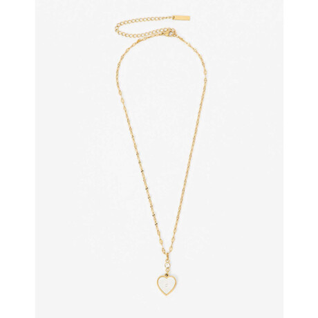 Cadena Acero Con Dije Nácar Dorado