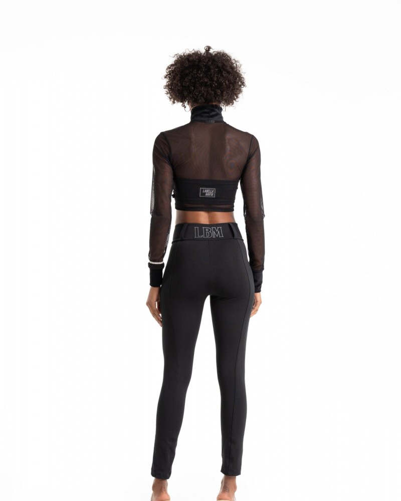 Remera Top Chicago Transparente Negra U