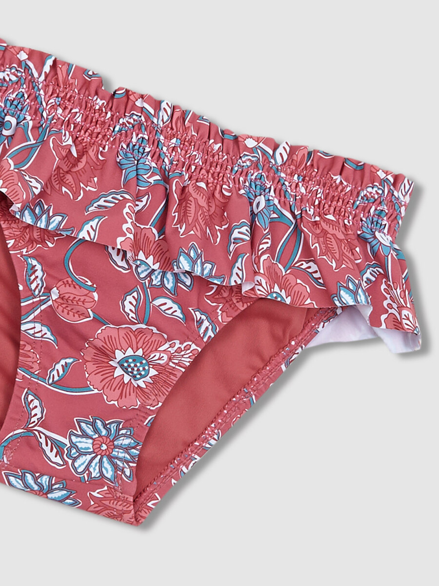 Traje De Baño Estampado Flores Piedra