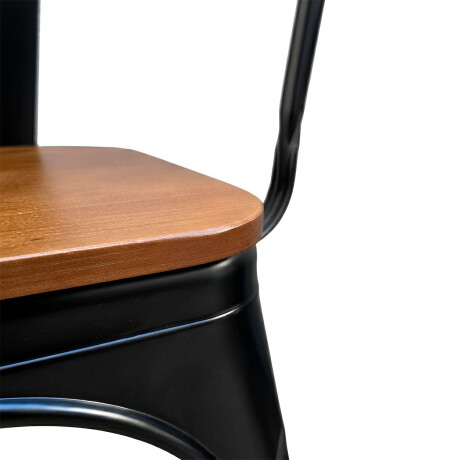 Silla Tolix Metálica Madera Comedor Living Jardín Negro