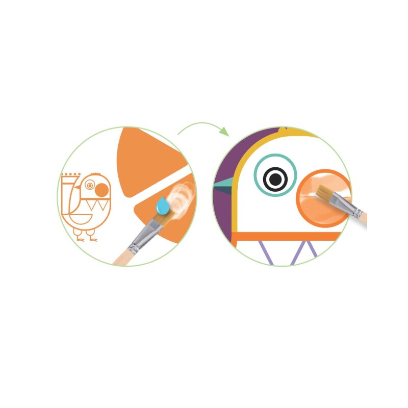 Set x4 Láminas con paleta de acuarelas Gatos