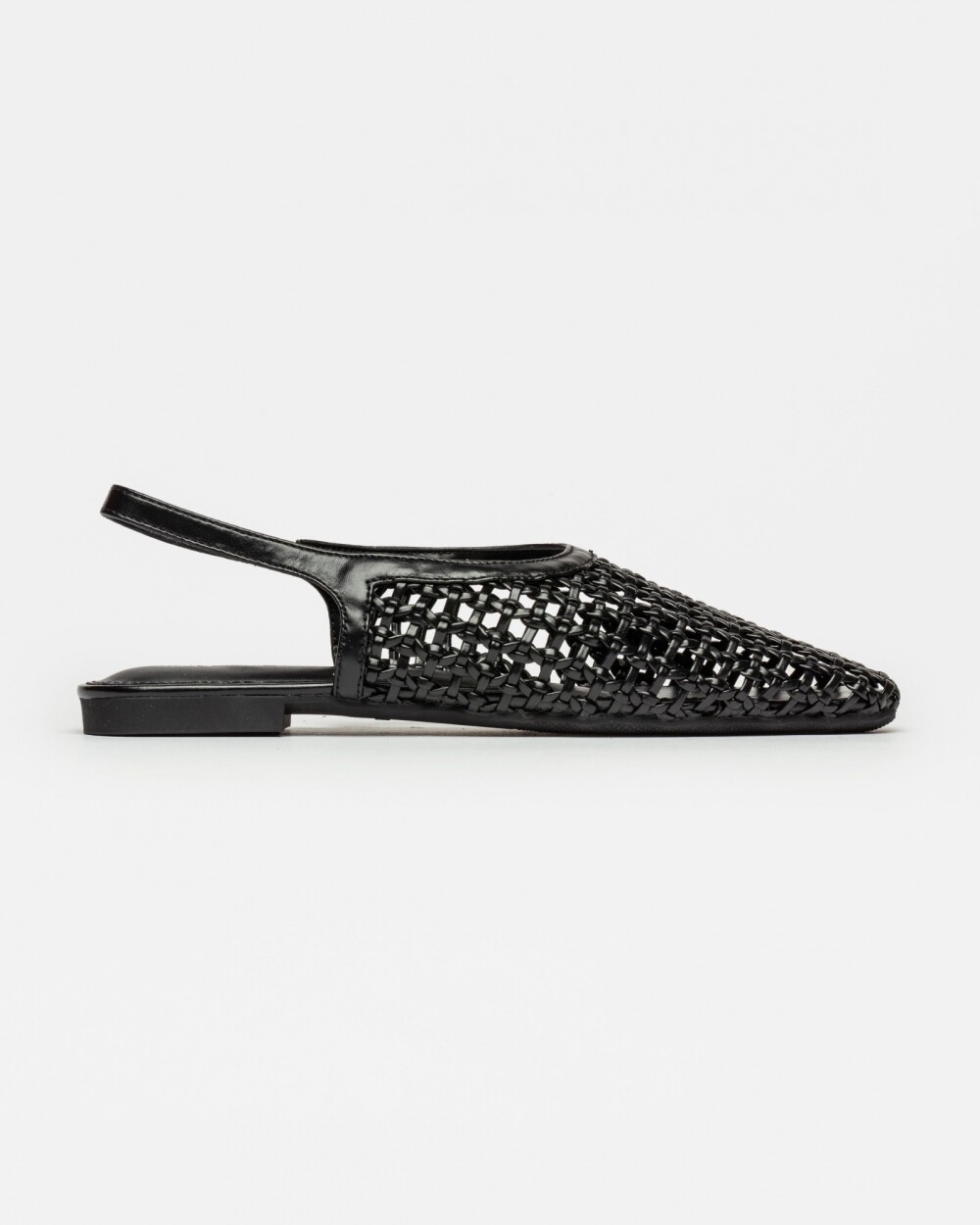 Mule Alina en efecto cuero metalizado Negro