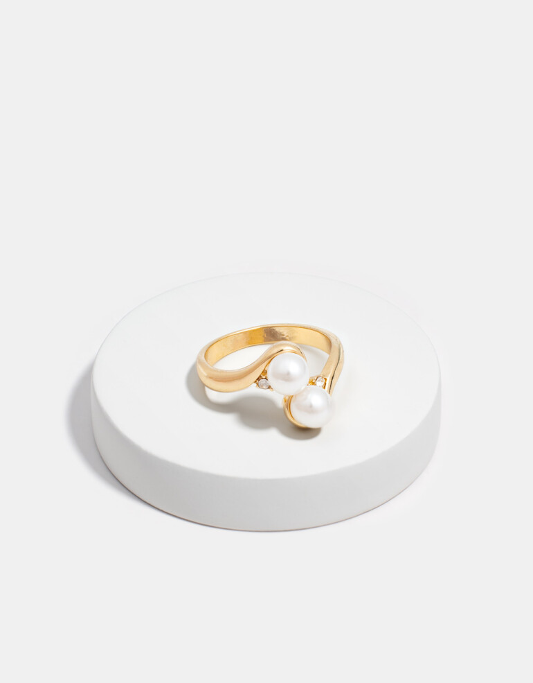 Anillos Chicos Perla Anillo Perlas - Dorado