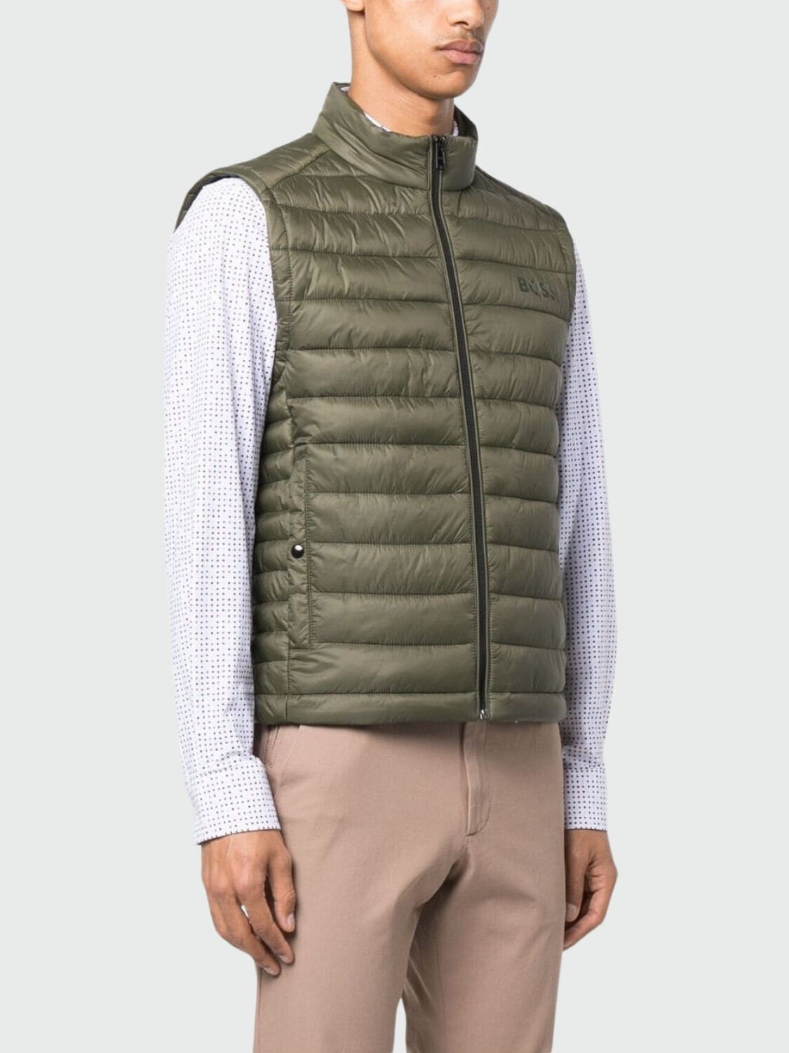 Hugo Boss - Chaleco plegable con logotipo Tonal Verde