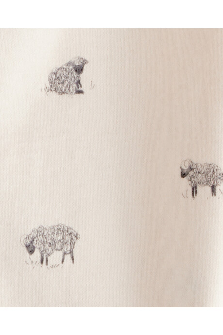 Pijama una pieza de algodón, con pie, diseño ovejas Sin color