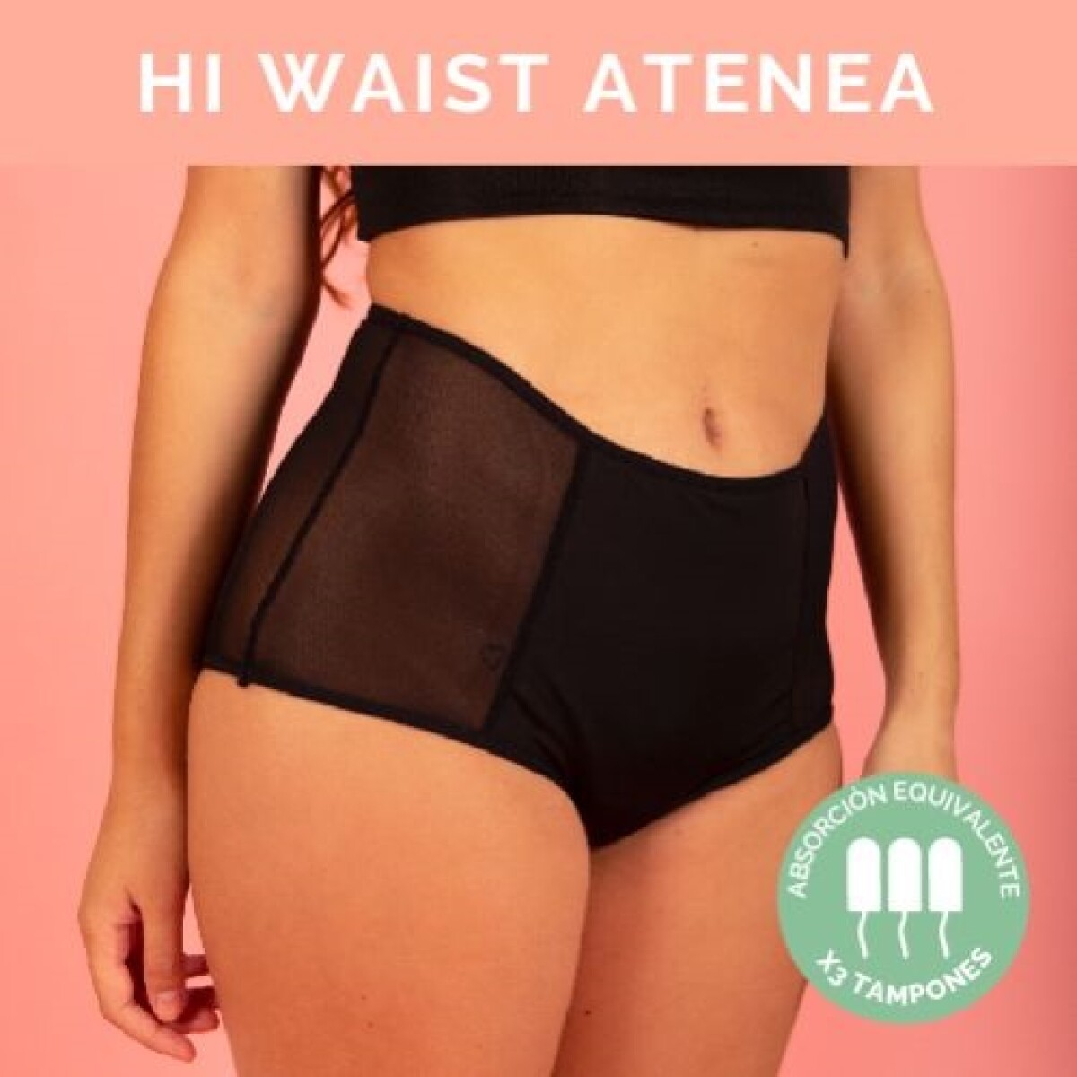 Bombacha Menstrual Hi Waist Atenea Tul Talle Xl 