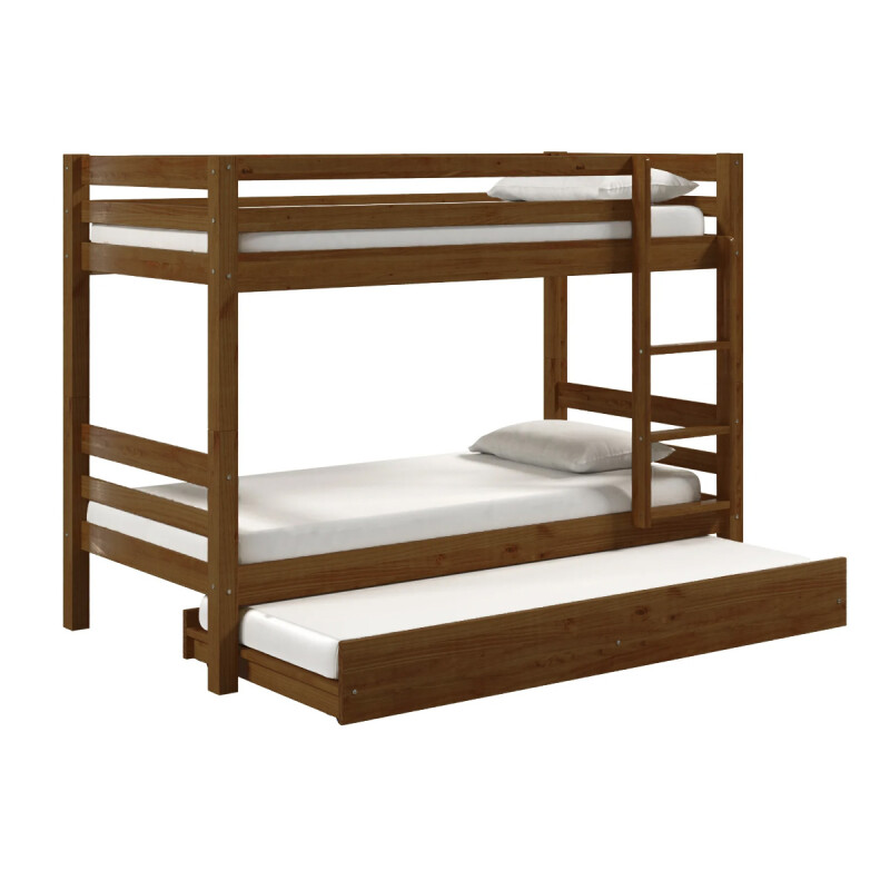 CUCHETA DE MADERA PINO CON LUSTRE CERA 6X4 CON AUXILIAR Y ESCALERA Cucheta De Madera Pino Con Lustre Cera 6x4 Con Auxiliar Y Escalera