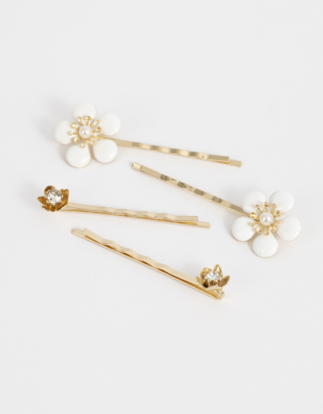 Horquillas Set Con flores Set De Horquillas - Dorado