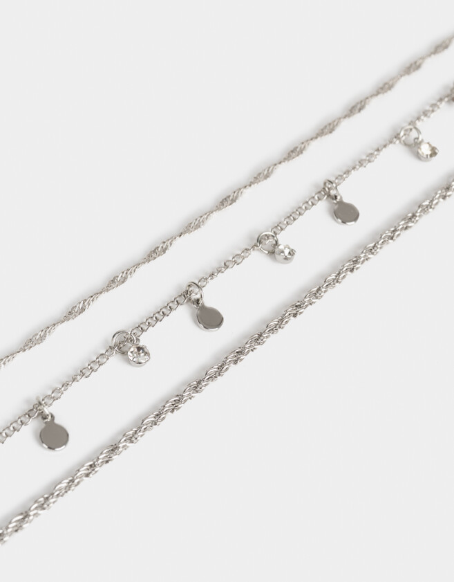 Collares Cortos Con corazón Cortos Con Corazon - Plateado