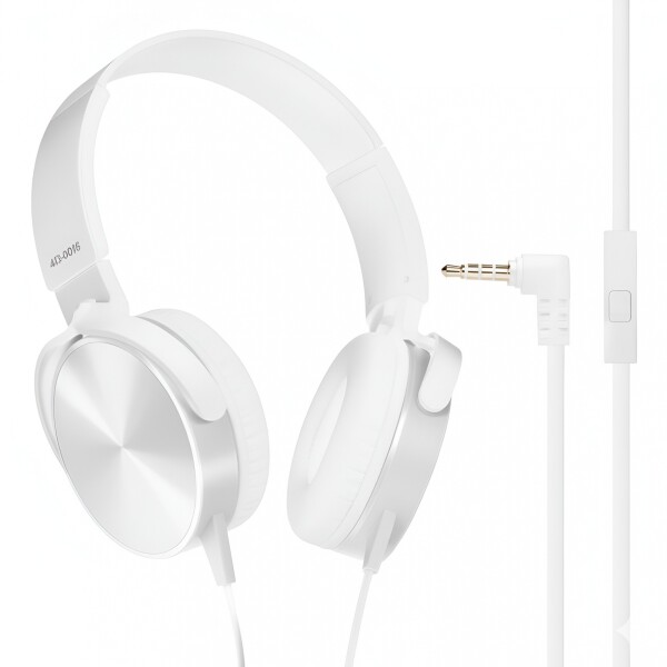 Auricular Cableado Vincha Stereo Goldtech Microfono Jack Color Blanco