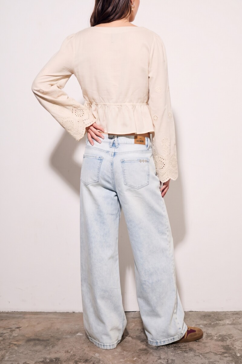 Jean Wide Leg Lavado Denim