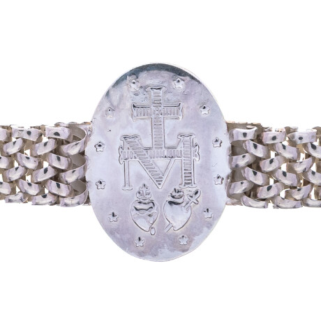 Pulsera religiosa de plata 925 y double de oro 18 ktes Pulsera religiosa de plata 925 y double de oro 18 ktes
