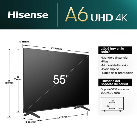 Smart Tv Hisense 55" Serie A6N 001
