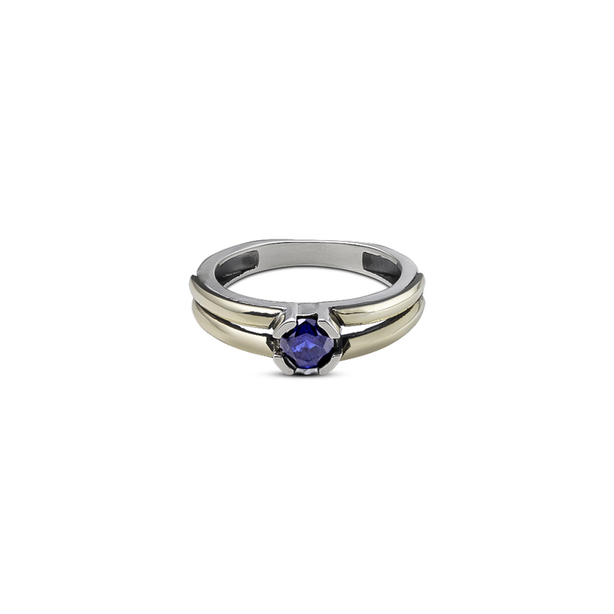 Anillo Sarah Blue - Plata y Oro 