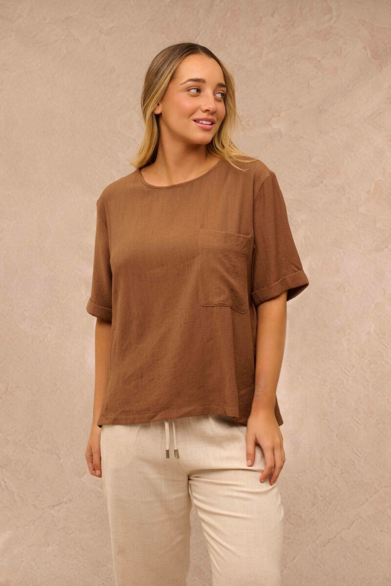 BLUSA TANA MARRON 
