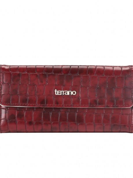 Monedero Milán Croco Bordo