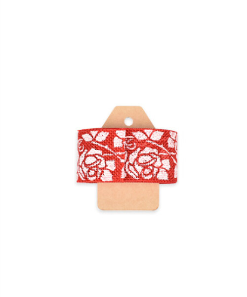 Cinta arabesque tela 2.5 cm. x 5 mts - NATURAL Y ROJO Cinta arabesque tela 2.5 cm. x 5 mts - NATURAL Y ROJO