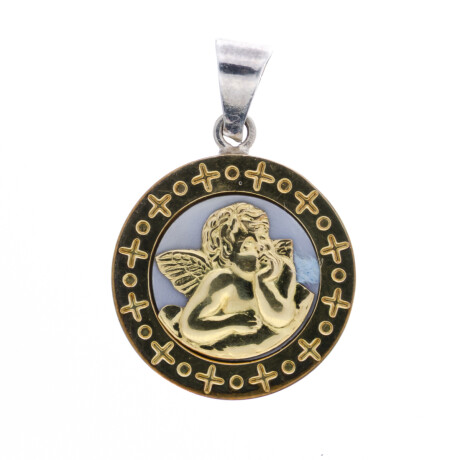 Medalla religiosa de plata 925 y double en oro 18 ktes, ANGEL SAN RAFAEL. Medalla religiosa de plata 925 y double en oro 18 ktes, ANGEL SAN RAFAEL.
