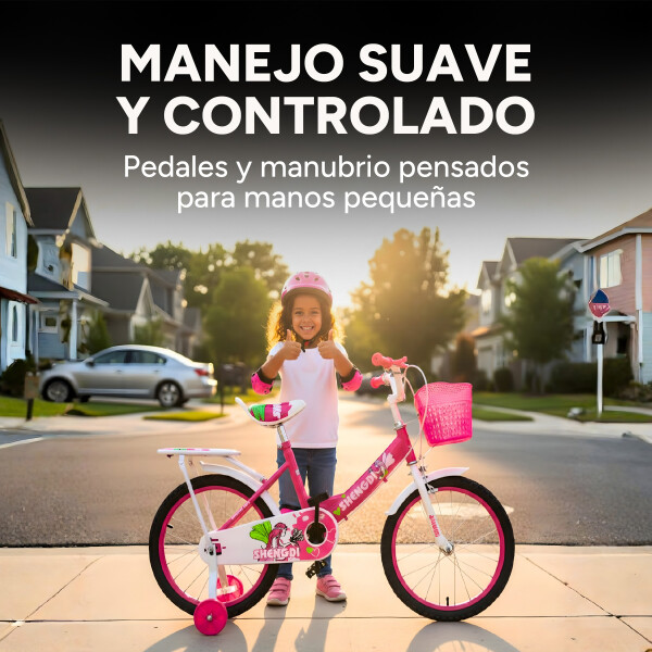 Bicicleta infantil Shengdi Rodado 18 Canasto Parrilla Hadas Color Rosa Oscuro