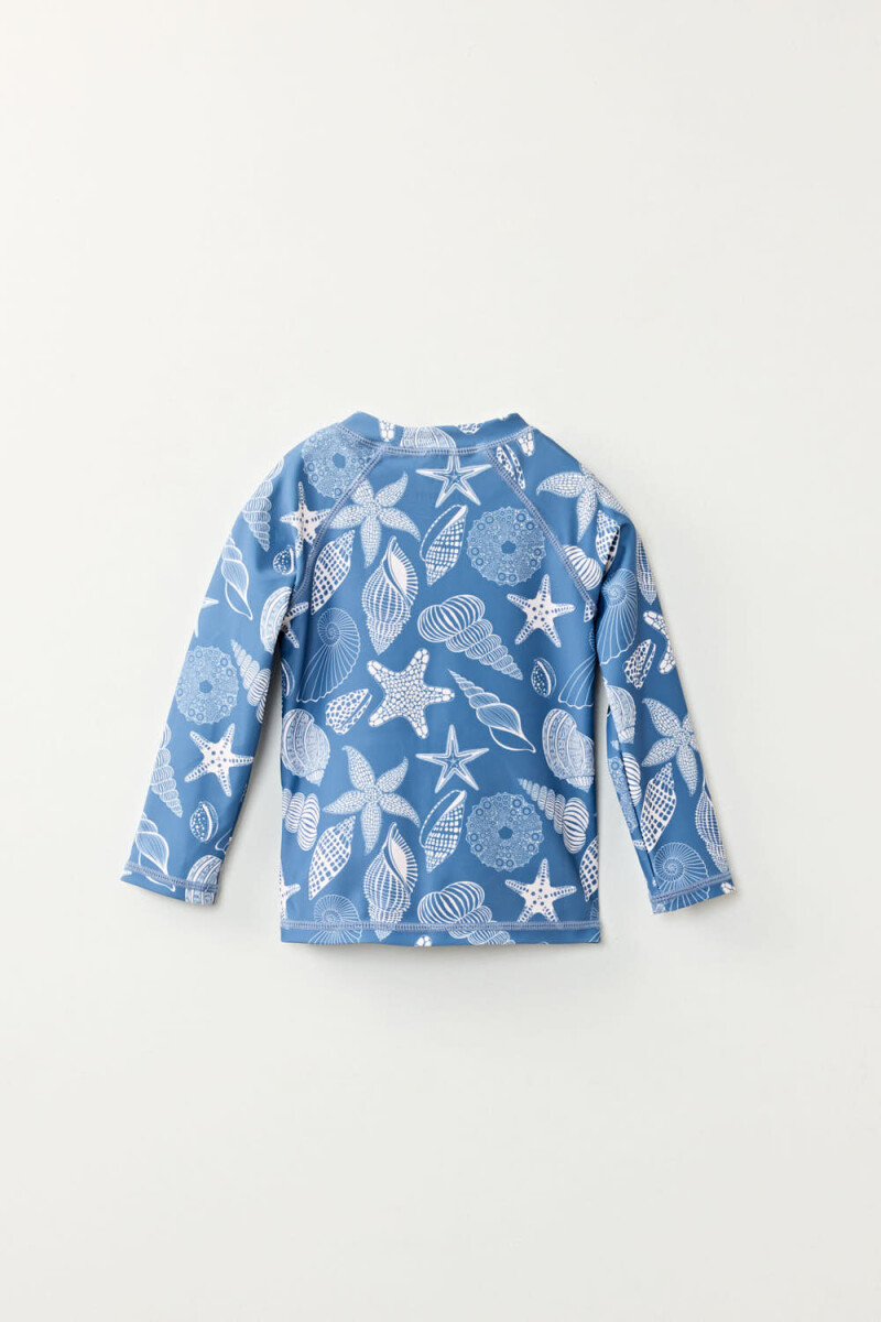 Remera uv Caracoles Azul
