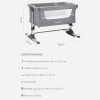 Cuna Colecho Carestino Madison con Bolso y Mosquitero Gris