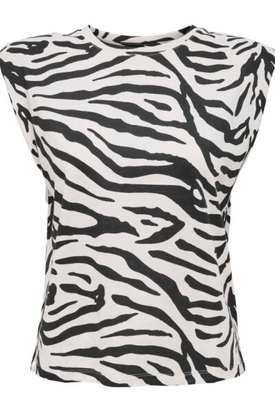 camiseta bibi con homberas estampa zebra Cloud Dancer