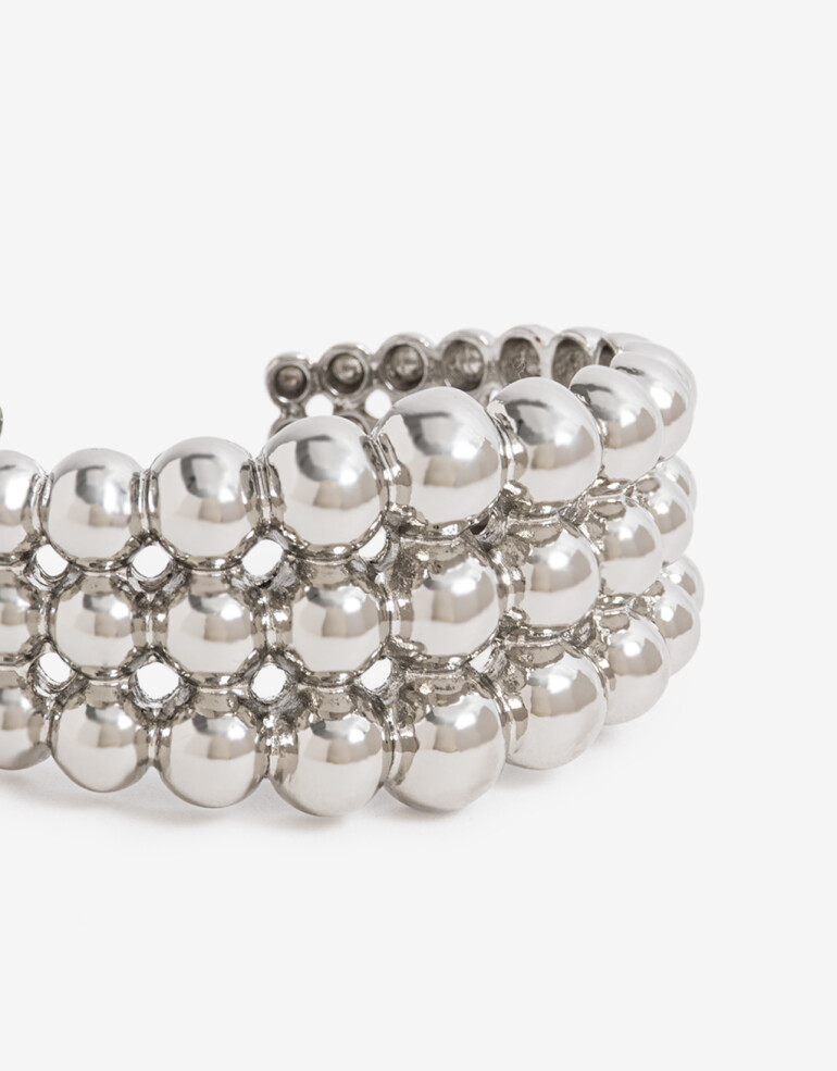 Brazaletes Metal Brazaletes, Metal Balls - Plateado Rodio