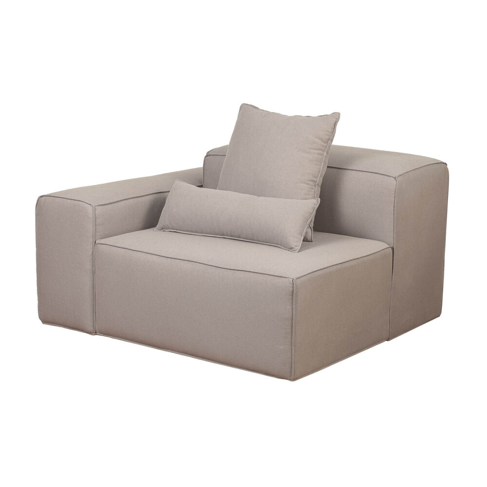 SOFÁ KAI 1 CUERPO TELA GRIS MODULAR CON BRAZO DERECHO