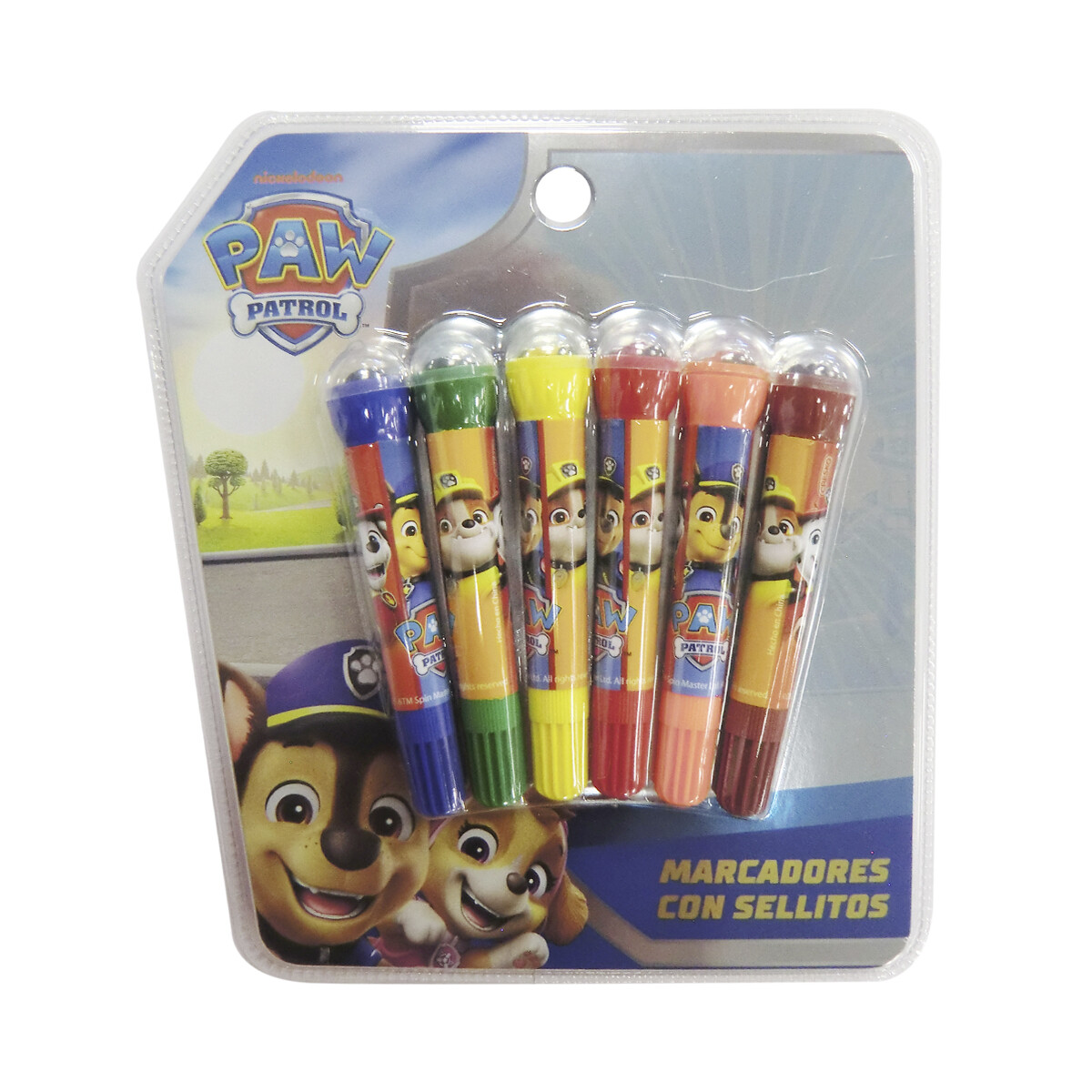 Pack x 6 Marcadores Colores con Sellos Paw Patrol 