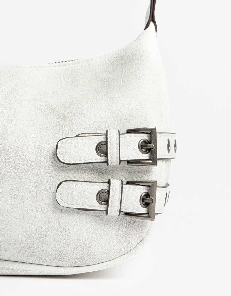 City Cartera City Con Hebillas - Blanco Crudo