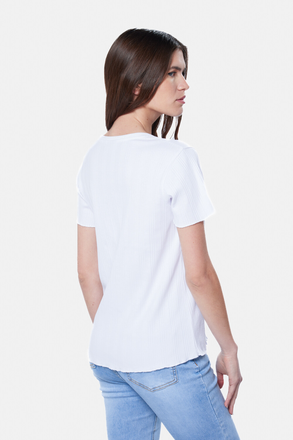 REMERA RIB CON BOTONES Blanco