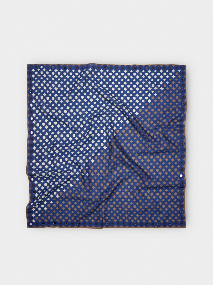 Pañuelo Cuadrado Estampado De Algodón azul